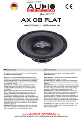 Audio System AX 08 FLAT User Manual