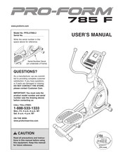 ICON Health & Fitness PRO-FORM 785 F User Manual