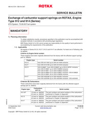 Brp ROTAX 912 Series Service Bulletin