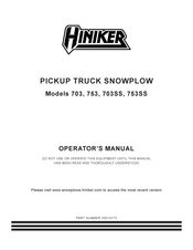 Hiniker 703 Operator's Manual