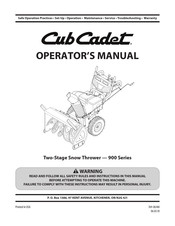 Cub Cadet 31AH977W596 Operator's Manual