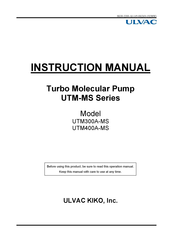 Ulvac UTM300A-MS Instruction Manual