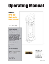 RHINO HPD 60 Operating Manual