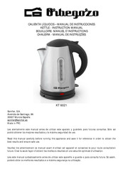 Orbegozo KT 6021 Instruction Manual