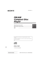 Sony CDX-2160 Operating Instructions Manual