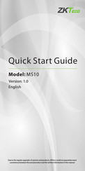 ZKTeco MS10 Quick Start Manual