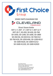 First Choice CLEVELAND Welbilt KDT- 3-T Spare Parts Diagram