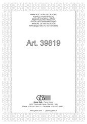 Gessi 39819 Instruction Manual