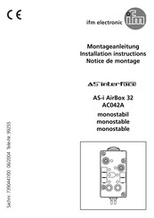 IFM Electronic ASinterface AS-i AirBox 32 AC042A Installation Instructions Manual