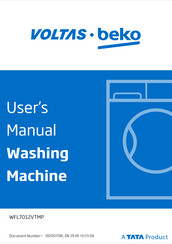 TATA Motors VOLTAS beko WFL7012VTMP User Manual