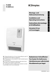 Dimplex H 260E eco Installation And Operating Instructions Manual
