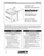 Laars Neotherm NTV600NJX3 Installation And Operation Instruction Manual