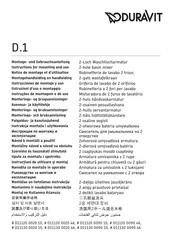 DURAVIT D11120 0090 10 Instructions For Mounting And Use