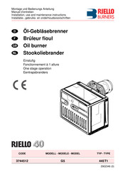 Riello Burners G5 Installation, Use And Maintenance Instructions