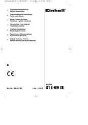 EINHELL BG-PM 51 S-HW SE Operating Instructions Manual