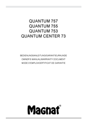 Magnat Audio QUANTUM 755 Owner's Manual/Warranty Document