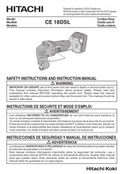 Hitachi CE18DSLP4 Safety Instructions And Instruction Manual