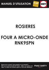 ROSIERES RNK95PN User Instructions