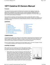 Catalina C-22 1977 Owner's Manual