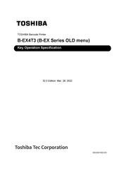 Toshiba B-EX4T2 SERIES Key Operation Specification