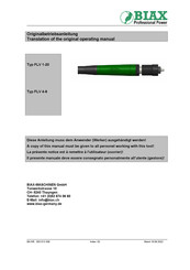 BIAX FLV 1-20 Translation Of The Original Operating Manual