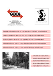 GiBiDi MODO 110/L Instructions For Installation Manual