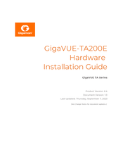Gigamon GigaVUE TA200E Hardware Installation Manual