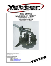 Yetter MAX SEALER PLUS 2920-054 Operator's Manual
