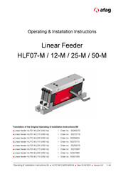 Afag HLF12-M Operating & Installation Instructions Manual