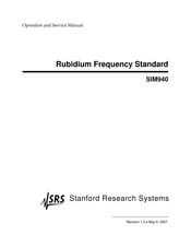 SRS Labs SIM940 Operation And Service Manual