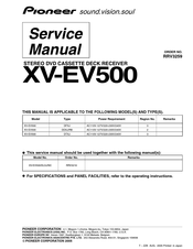 Pioneer XV-EV500 Service Manual