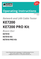Kurth Electronic KE7200 PRO Kit Operating Instructions Manual