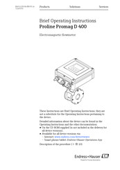 Endress+Hauser Proline Promag D 400 Brief Operating Instructions