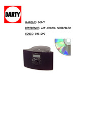 Sony Dream Machine ICF-CD823L Operating Instructions