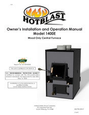 Hotblast 1400E Owner's Installation And Operation Manual