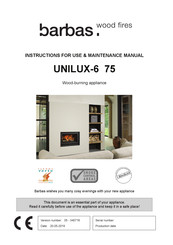barbas UNILUX-6 75 Instructions For Use & Maintenance Manual