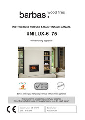 Barbas UNILUX-6 75 Instructions For Use & Maintenance Manual