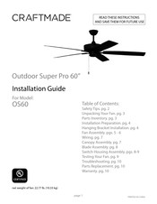 Craftmade Outdoor Super Pro 60 Installation Manual