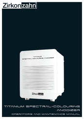 Zirkon zahn titanium spectral-colouring anodizer Operator And  Maintenance Manual