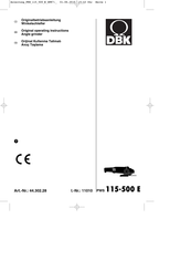 DBK PWS 115-500 E Original Operating Instructions