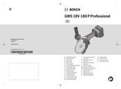 Bosch GWS 18V-180 P Professional Original Instructions Manual