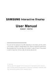 Samsung LH75WACWLGCXEN User Manual