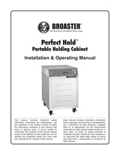 Broaster Perfect Hold Installation & Operating Manual