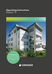 Griesser Rolpac III Operating Instructions Manual