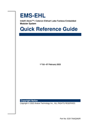 Avalue Technology EMS-EHL-X64-A1-1R Quick Reference Manual