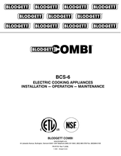 Blodgett COMBI BCS-6 Installation Operation & Maintenance