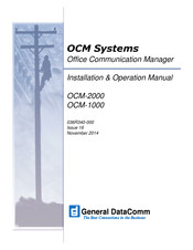 General DataComm OCM-2000 Installation & Operation Manual