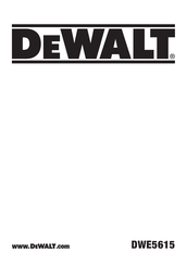 DeWalt DWE5615 Original Instructions Manual
