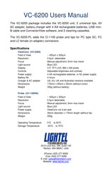 LIGHTEL Technologies VC-6200 User Manual