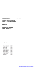 IBM ThinkPad 365CS Hardware Maintenance Manual